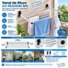 Varal de Muro em Alumínio 5m - Branca