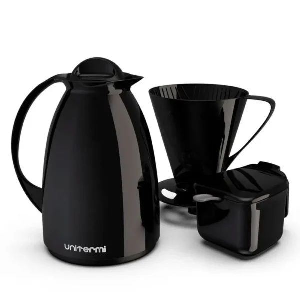 Kit Garrafa Termica Café Prático com Açucareiro com Colher e Suporte para Filtro - 4