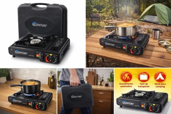 802323-3 Fogareiro Portátil De Mesa Maleta Para Camping e Cozinha - 3