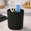 Conjunto para Banheiro com tampa de Bambu - Preta - 3