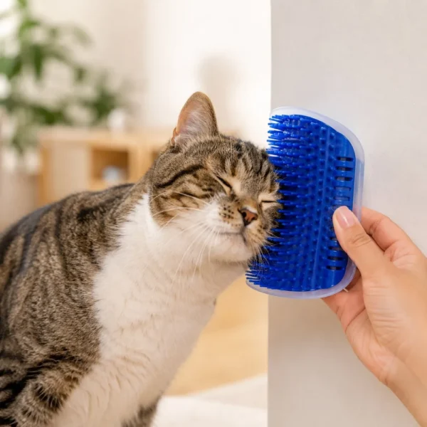 894090-1 Escova Massageadora Para Gatos com Catnip - Azul
