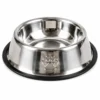 Comedouro Antiderrapante Redondo Para Cachorro e Gato 22cm - Inox