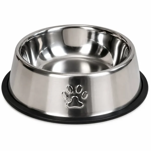 Comedouro Antiderrapante Redondo Para Cachorro e Gato 30cm - Inox - 4