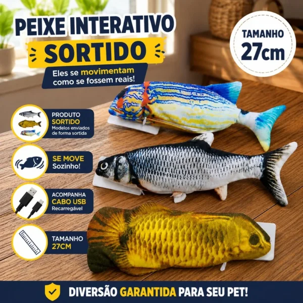 894809-1 Brinquedo Pelúcia Peixe com Movimentação 26cm - Sortido