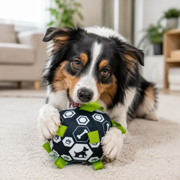 895417-5 Bola com de Pelúcia com Sino Para Pet - Preta - 5