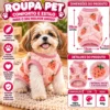 Roupa Vestir Cachorro Pelinho Gato para Pet Morango- Rosa