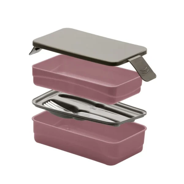 898RS-1 Marmita Prática Divisórias Organizadora Kit Com Talher