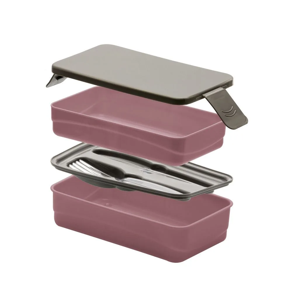 898RS-1 Marmita Prática Divisórias Organizadora Kit Com Talher