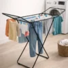 Varal Chão Dobrável Aço Com Abas Roupas Lavanderia Resistente Compacto - 2