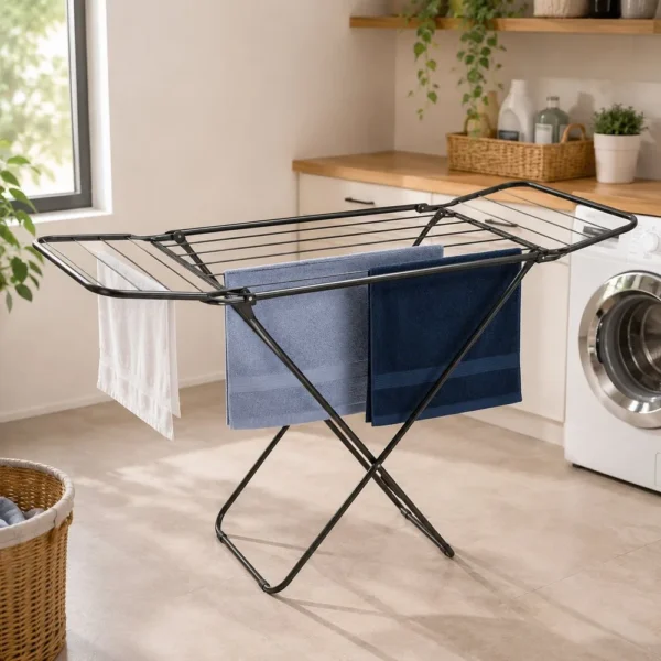 9685-2 Varal de Chão 4 Abas Aço 12kg - Preta - 2