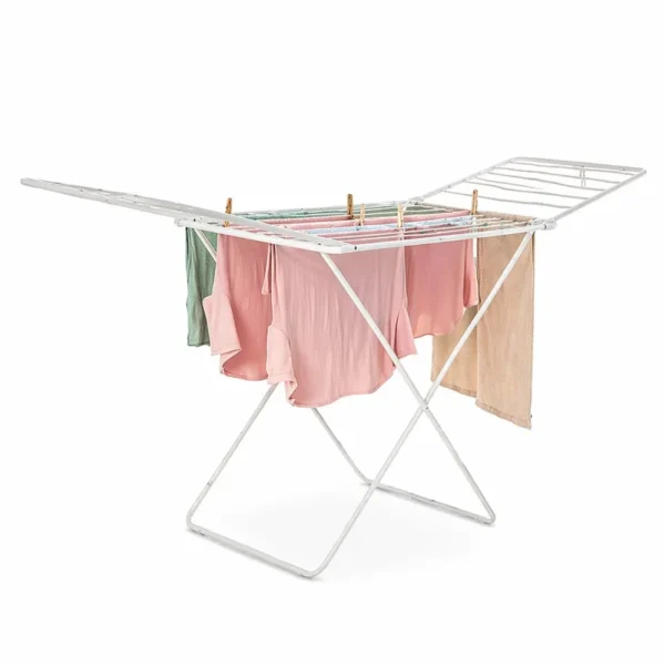 Varal De Chão Com Abas Buenos Aires Aço - Branco 8Kg - 2