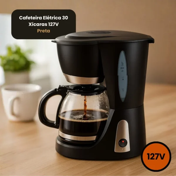 Cafeteira Elétrica 30 Xícaras 127V - Preta - 4