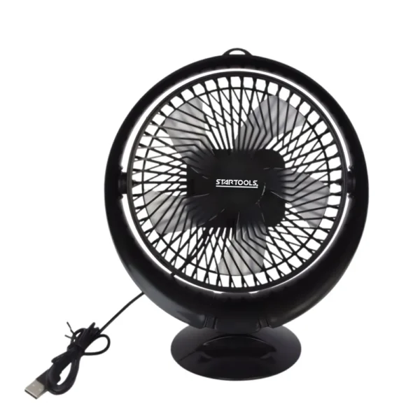 AR0957-2 Ventilador de Mesa Redondo Portátil com USB - Preta - 2