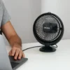 AR0957-5 Ventilador de Mesa Redondo Portátil com USB - Preta - 5