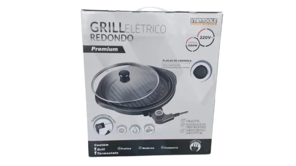 AR1002-1 Grill Elétrico Redondo Premium com Termostato