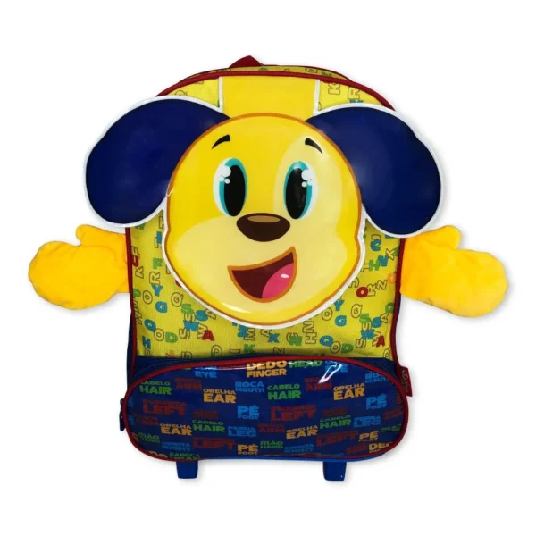 BPC51004cachorro-1 Mochila Infantil Escolar Cachorro Rodinha Amarela
