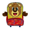 Mochila Infantil Escolar Ursinho Rodinha Amarela e Vermelha