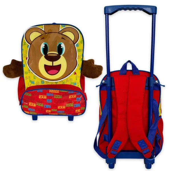 Mochila Infantil Escolar Ursinho Rodinha Amarela e Vermelha - 4