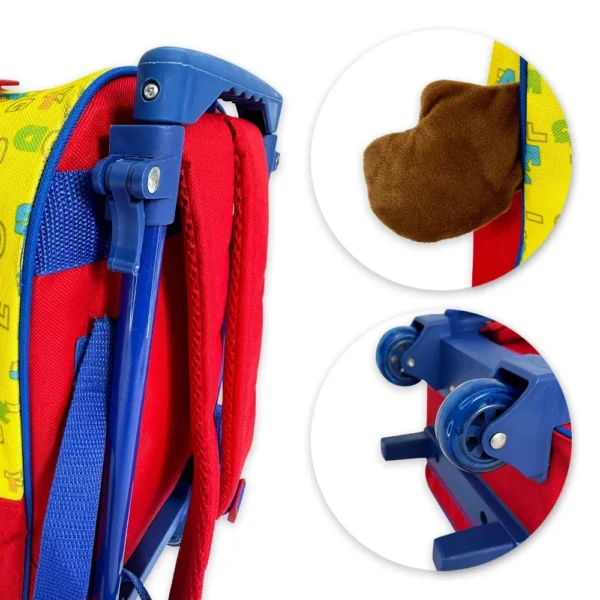 Mochila Infantil Escolar Ursinho Rodinha Amarela e Vermelha - 5