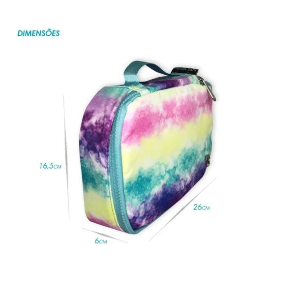 Estojo Escolar Quadrado Grande Feminino Tie Dye - 4