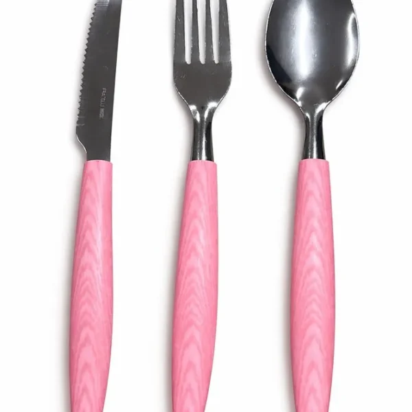 Conjunto talheres 12 peças de inox /Rosa - 2