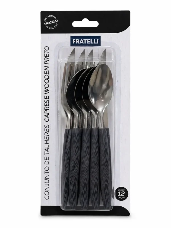 CO2308160-3 Conjunto talheres 12 peças de inox / Preta - 3