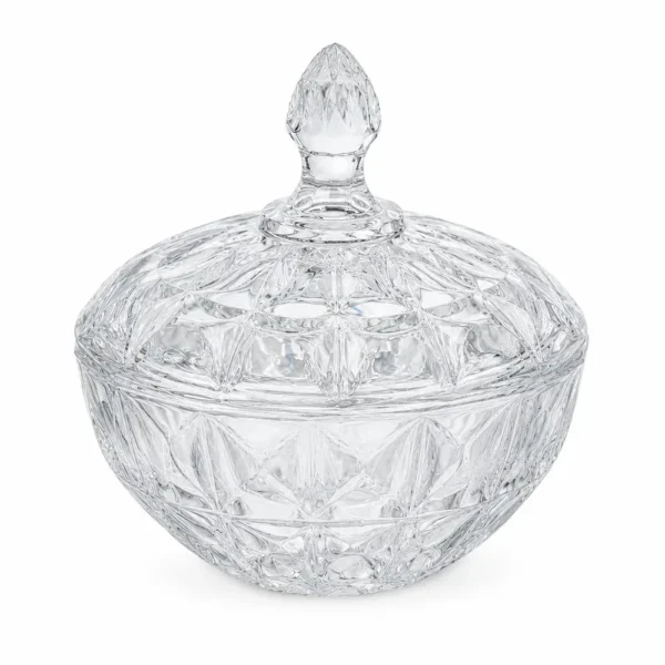 CO2313751-5 Bomboniere Diamond de Vidro com Tampa 19,5cm - 5