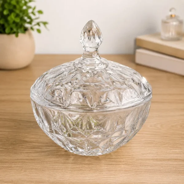 CO2313751-6 Bomboniere Diamond de Vidro com Tampa 19,5cm - 6