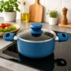 CO2316424-3 Panela Antiaderente Cerâmica com Tampa 18cm - Azul - 3