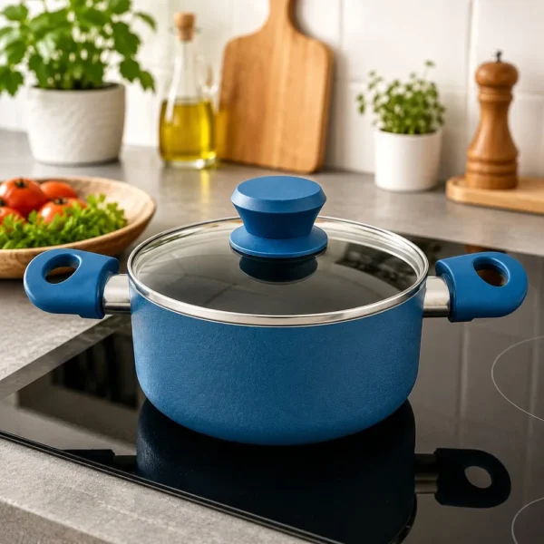 CO2316424-3 Panela Antiaderente Cerâmica com Tampa 18cm - Azul - 3