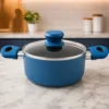 CO2316424-5 Panela Antiaderente Cerâmica com Tampa 18cm - Azul - 5
