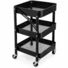 CO2322647-4 Organizador Multiuso 3 Andares com Rodinhas Fruteira Prateleira -Preta - 4