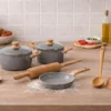 Kit 4 Panelas e 3 Utensílios Cozinha - Cinza - 2