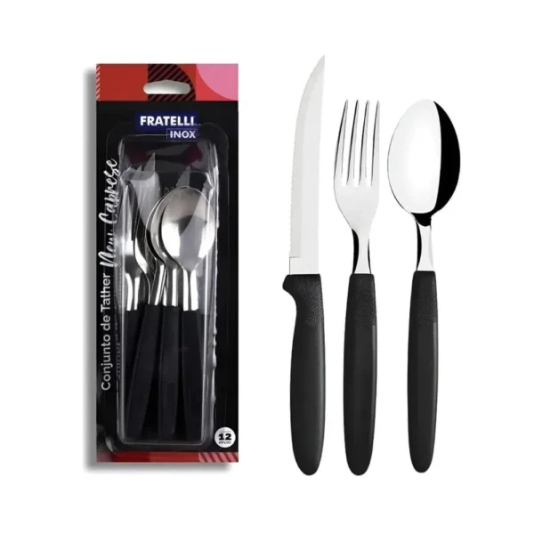 CO6966443-3 Conjunto talheres 12 peças de inox - Preta - 3
