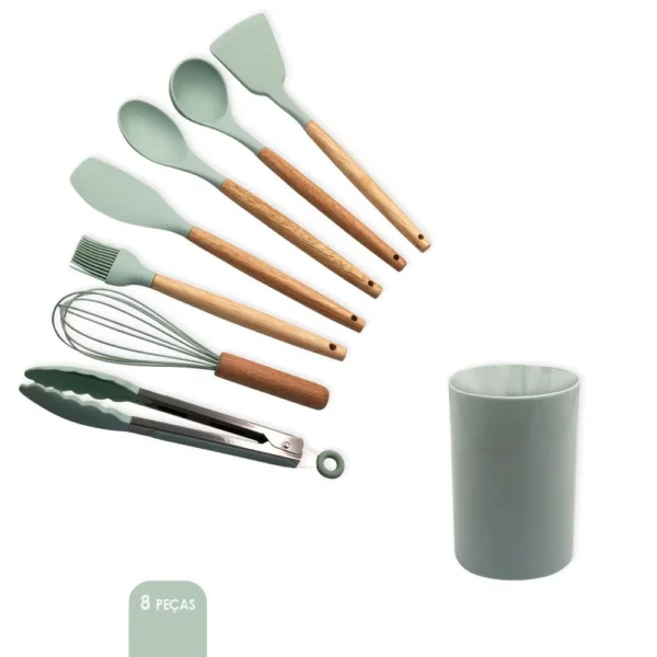 CO8429151-VC-1 Conjunto de Utensilios Silicone 8 Peças - Verde - 2