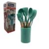 CO8429151-VE-1 Conjunto de Utensilios Silicone 8 Peças - Verde