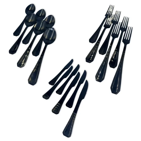 Faqueiro Conjunto Talheres Luxo Black 24 Peças Inoxidavel - 6