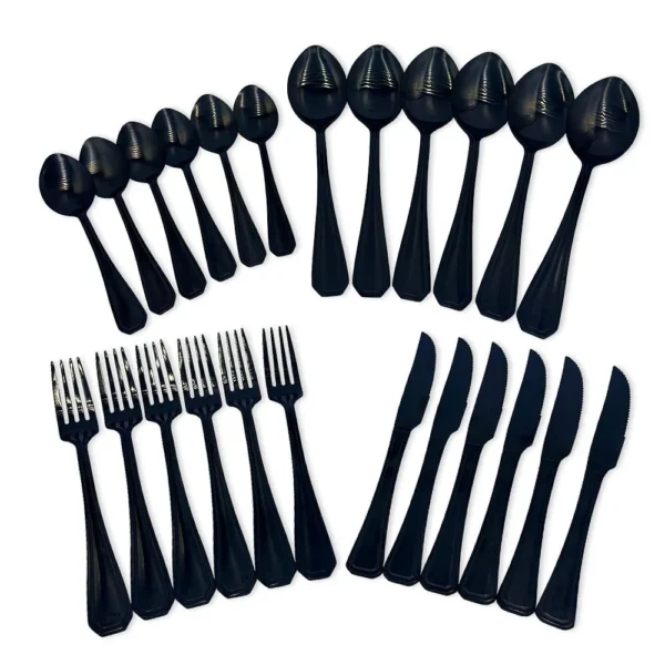 Faqueiro Conjunto Talheres Luxo Black 24 Peças Inoxidavel - 8