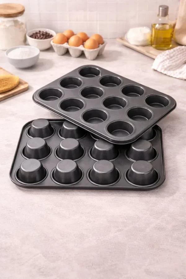 Forma para Cupcake e Pão de Queijo 12 Cavidades - Aço Carbono