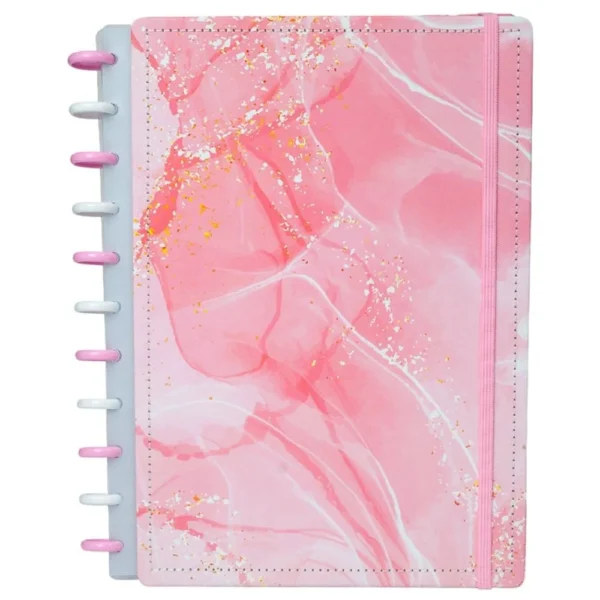 DK21C214-1 Caderno Disko Gran Capa Dura Disco Reposicionável Rosa Grande G