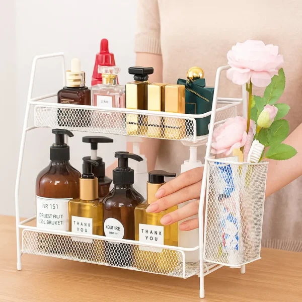 GH213-3 Organizador Multiuso 2 Andares Aramado - Branca - 3