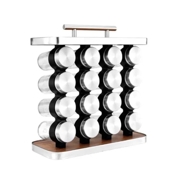 GH421-1 Conjunto 16 Potes de Condimentos Vidro 80ml - Inox