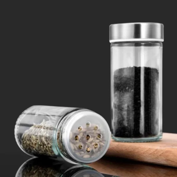 Conjunto 16 Potes de Condimentos Vidro 80ml - Inox - 3