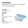 GH601-3 Pote Retangular Hermético Vidro 370ml - 3
