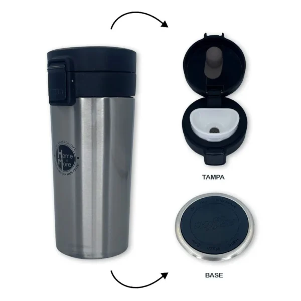 Copo Térmico Infusor 380ml Aço Inox Garrafa A Vácuo