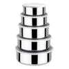 Conjunto 5 Potes Herméticos Redondos com Tampa - Inox - 4