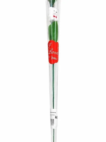 IDL2248-3 Rosa Artificial com ursinho Com Embalagem - vermelha - 3