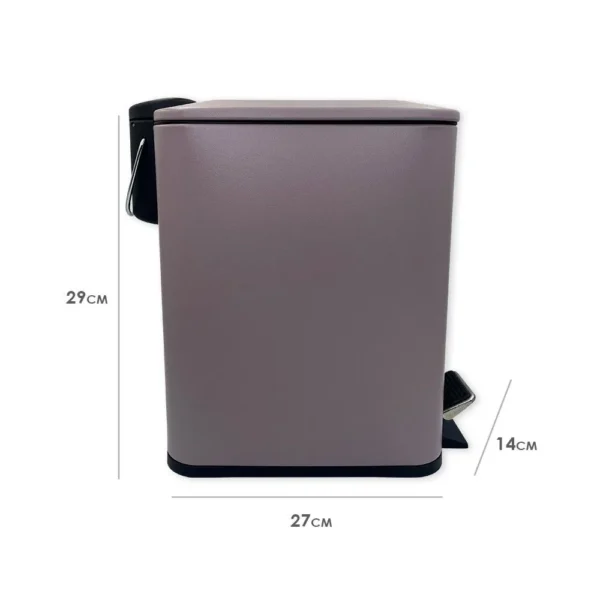 Lixeira Retangular Com Pedal Slim 5 Litros