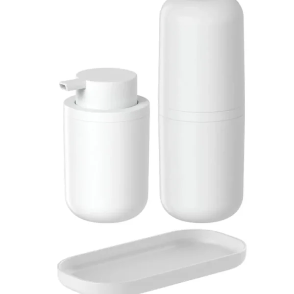 Kit para Banheiro com Porta Escova de Dentes, Porta Sabonete Líquido e Bandeja
