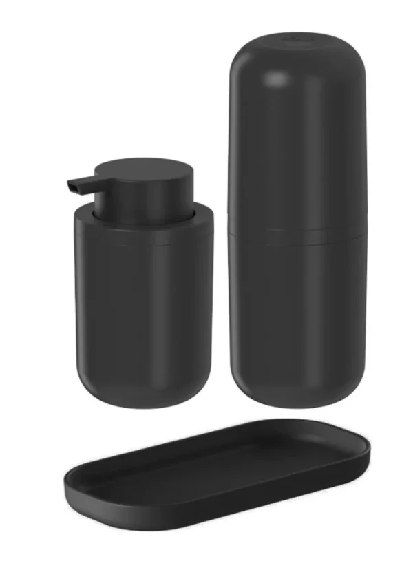 Kit para Banheiro com Porta Escova de Dentes, Porta Sabonete Líquido e Bandeja - 2